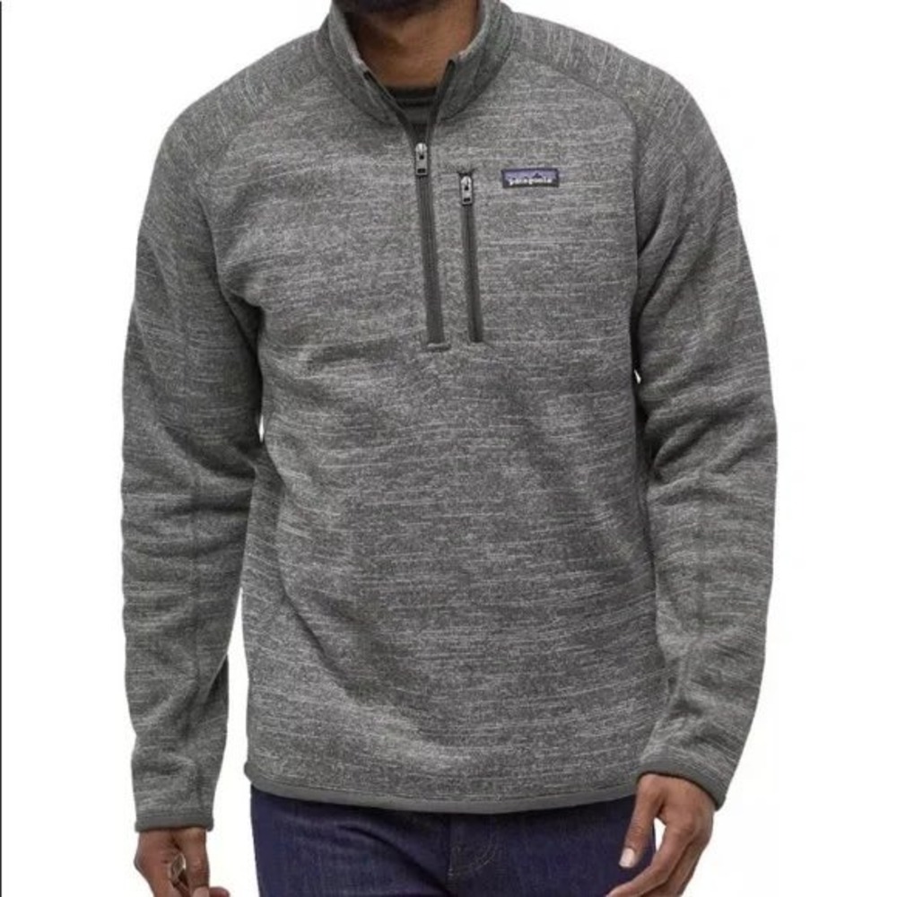 Patagonia Better Sweater 1/4 Zip Fleece Pullover Mens Large Grey Heather